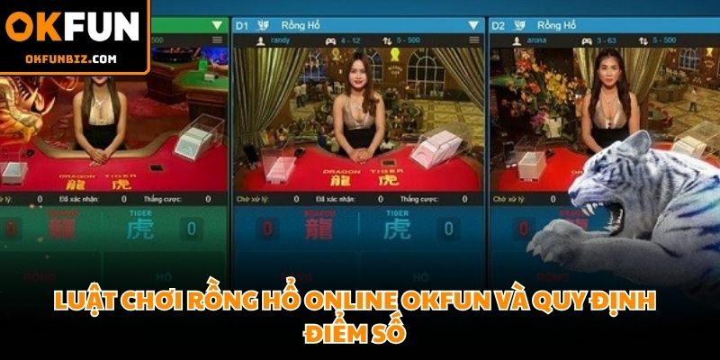 Luật chơi Rồng Hổ online OKFUN phân định thắng thua dựa trên giá trị lá bài